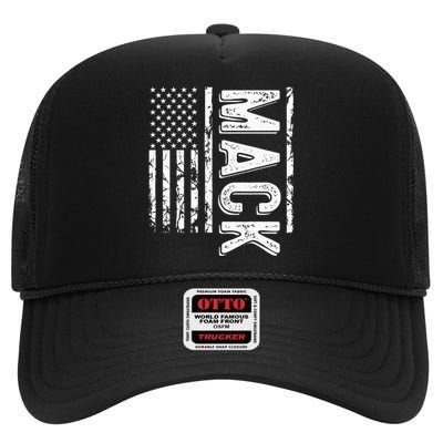 M.A.C.K Last Name Funny Surname Team Family High Crown Mesh Back Trucker Hat