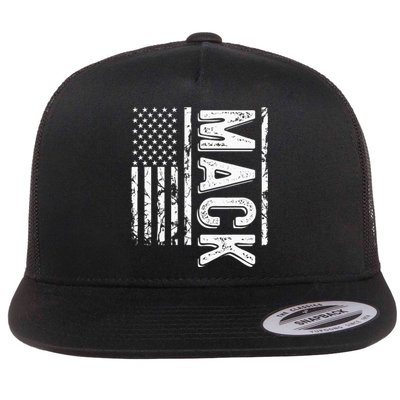 M.A.C.K Last Name Funny Surname Team Family Flat Bill Trucker Hat