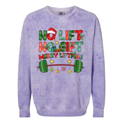 Merry Liftmas No Lift No Christmas Presents Gym Workout Xmas  Colorblast Crewneck Sweatshirt