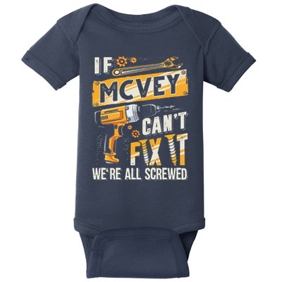 Mcvey Last Name If Mcvey CanT Fix It Baby Bodysuit