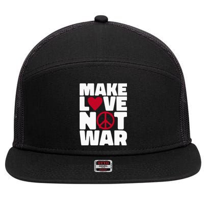 Make Love Not War 7 Panel Mesh Trucker Snapback Hat