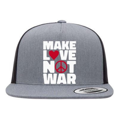 Make Love Not War Flat Bill Trucker Hat