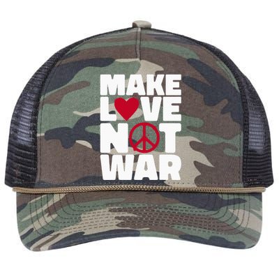 Make Love Not War Retro Rope Trucker Hat Cap