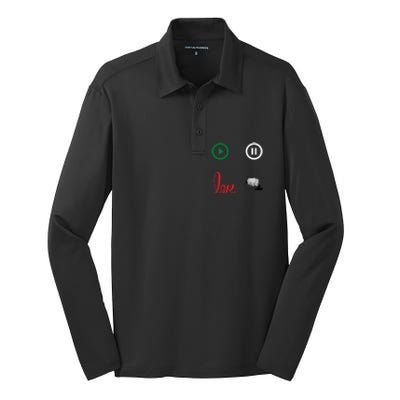 Me @ Love No Hate Cool Gift Silk Touch Performance Long Sleeve Polo