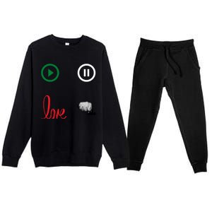 Me @ Love No Hate Cool Gift Premium Crewneck Sweatsuit Set