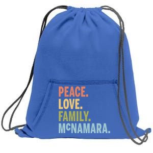 Mcnamara Last Name Peace Love Family Matching Great Gift Sweatshirt Cinch Pack Bag