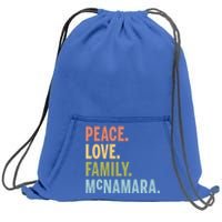 Mcnamara Last Name Peace Love Family Matching Great Gift Sweatshirt Cinch Pack Bag