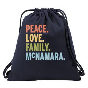 Mcnamara Last Name Peace Love Family Matching Great Gift Drawstring Bag