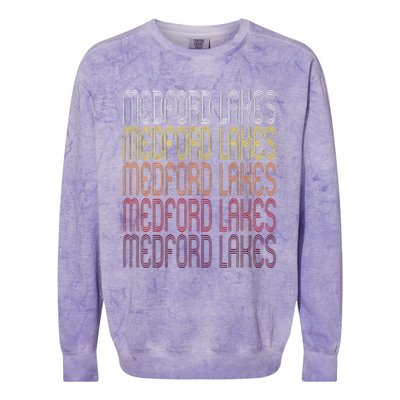 Medford Lakes Nj Vintage Style New Jersey Colorblast Crewneck Sweatshirt