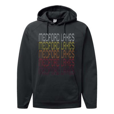 Medford Lakes Nj Vintage Style New Jersey Performance Fleece Hoodie