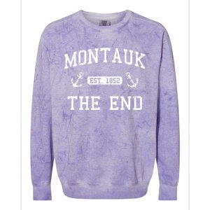 Montauk Li New York The End Gift Colorblast Crewneck Sweatshirt