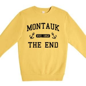 Montauk Li New York The End Gift Premium Crewneck Sweatshirt