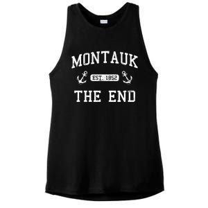 Montauk Li New York The End Gift Ladies PosiCharge Tri-Blend Wicking Tank