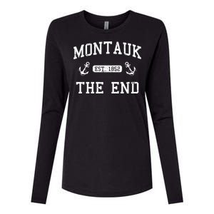 Montauk Li New York The End Gift Womens Cotton Relaxed Long Sleeve T-Shirt