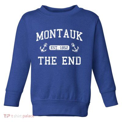 Montauk Li New York The End Gift Toddler Sweatshirt