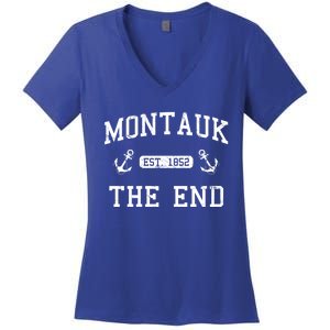 Montauk Li New York The End Gift Women's V-Neck T-Shirt