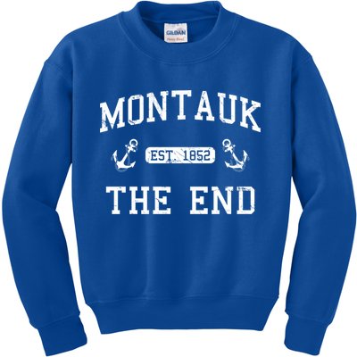 Montauk Li New York The End Gift Kids Sweatshirt