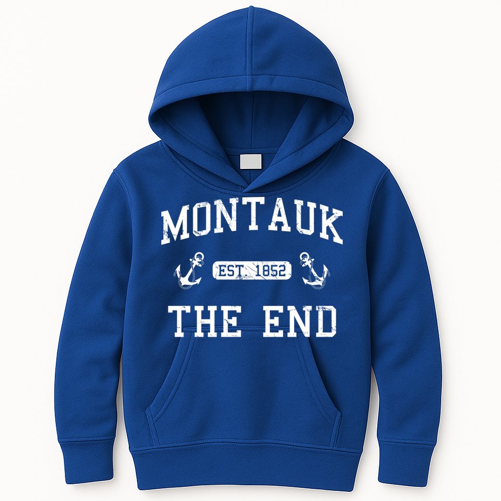 Montauk Li New York The End Gift Kids Hoodie