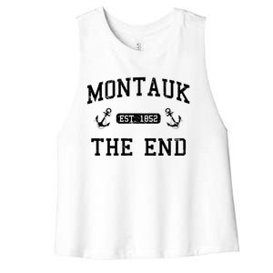 Montauk Li New York The End Gift Women's Racerback Cropped Tank