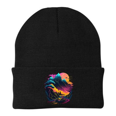 Mountain Life Neon Car Road Scene Beanie