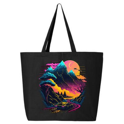 Mountain Life Neon Car Road Scene 25L Jumbo Tote