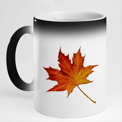 Maple Leaf Nature 11oz Black Color Changing Mug