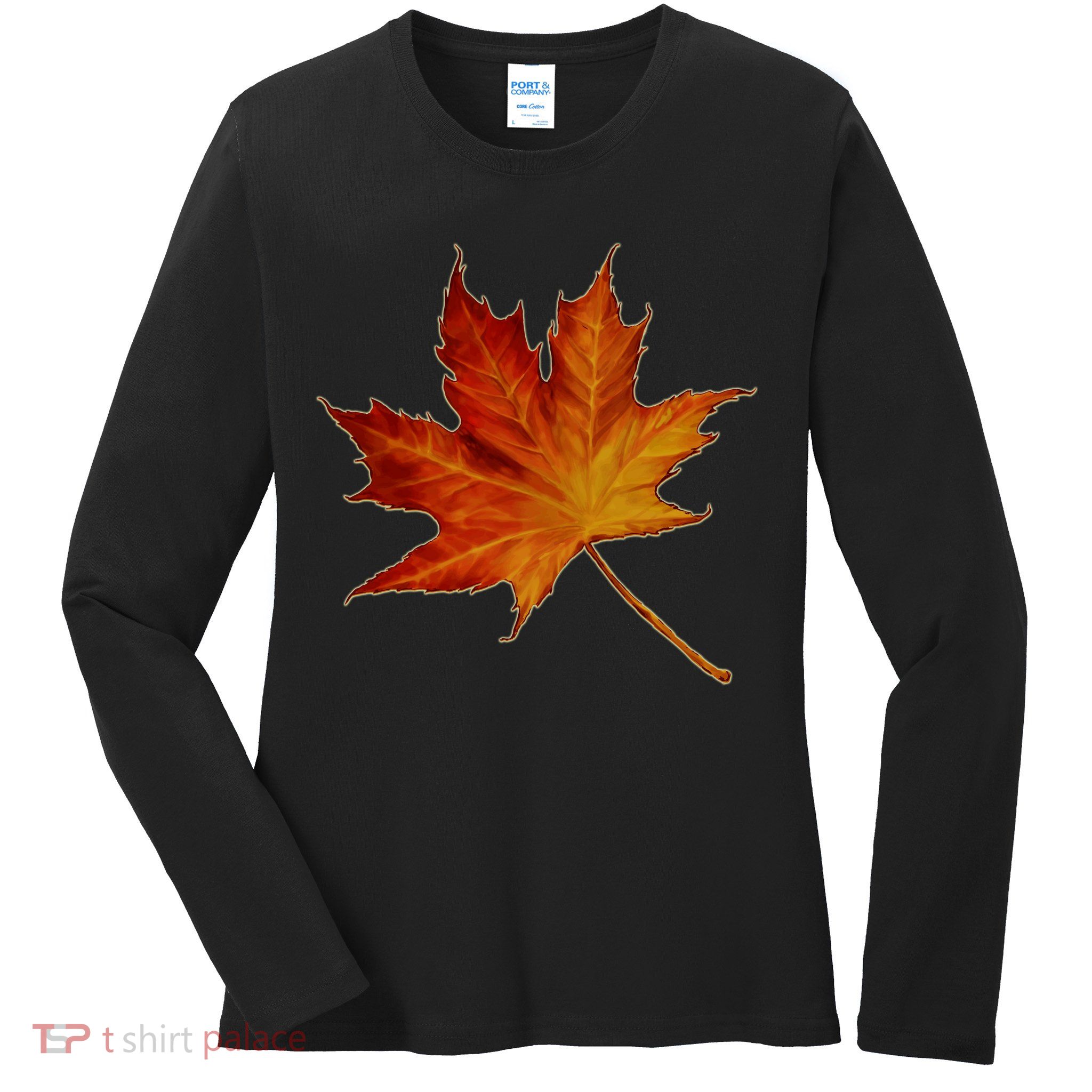 Maple Leaf Nature Ladies Long Sleeve Shirt