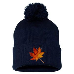 Maple Leaf Nature Pom Pom 12in Knit Beanie