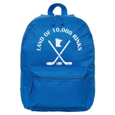 Minnesota Land Of 10000 Rinks Ice Hockey State Souvenir Gift 16 in Basic Backpack