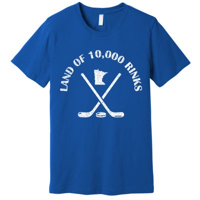 Minnesota Land Of 10000 Rinks Ice Hockey State Souvenir Gift Premium T-Shirt