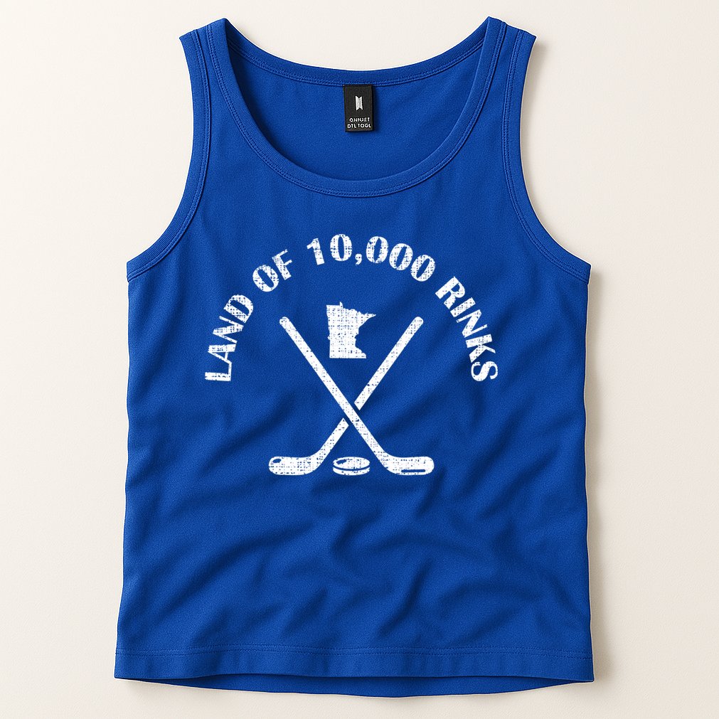 Minnesota Land Of 10000 Rinks Ice Hockey State Souvenir Gift Tank Top