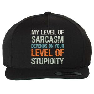 My Level Of Sarcasm Depends On Your Level Of Stupidity Wool Snapback Cap