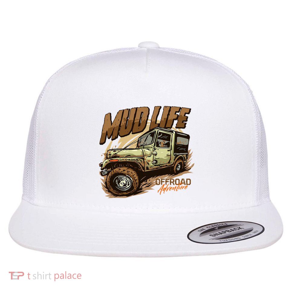 Mud Life Off Roading Offroad 4x4 Suv Flat Bill Trucker Hat
