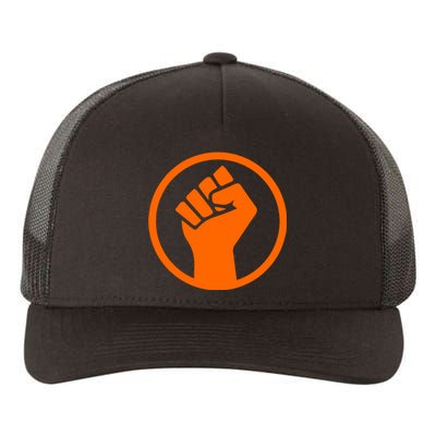 Mad Liberals Orange Fight Symbol Hand Yupoong Adult 5-Panel Trucker Hat