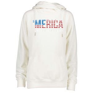 Merica Land Of The Free Because Of The Brave Patriotic Gift Womens Funnel Neck Pullover Hood