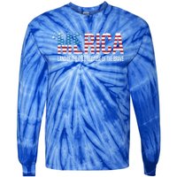 Merica Land Of The Free Because Of The Brave Patriotic Gift Tie-Dye Long Sleeve Shirt