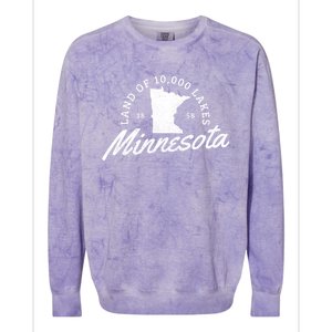 Minnesota Land Of The 10000 Lakes State Map Souvenir Gift Colorblast Crewneck Sweatshirt