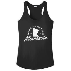 Minnesota Land Of The 10000 Lakes State Map Souvenir Gift Ladies PosiCharge Competitor Racerback Tank