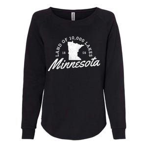 Minnesota Land Of The 10000 Lakes State Map Souvenir Gift Womens California Wash Sweatshirt