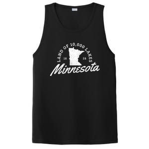 Minnesota Land Of The 10000 Lakes State Map Souvenir Gift PosiCharge Competitor Tank