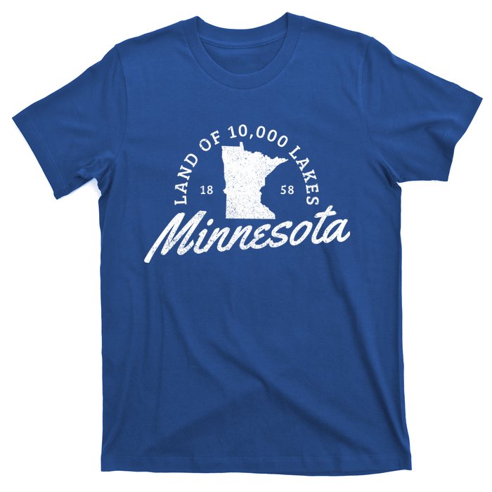 Minnesota Land Of The 10000 Lakes State Map Souvenir Gift T-Shirt