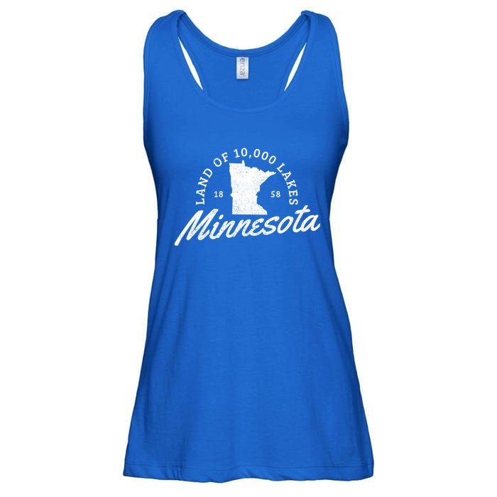 Minnesota Land Of The 10000 Lakes State Map Souvenir Gift Ladies Essential Flowy Tank