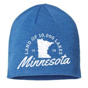 Minnesota Land Of The 10000 Lakes State Map Souvenir Gift Sustainable Beanie