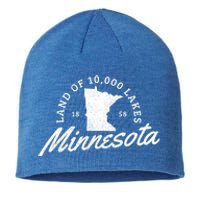 Minnesota Land Of The 10000 Lakes State Map Souvenir Gift Sustainable Beanie