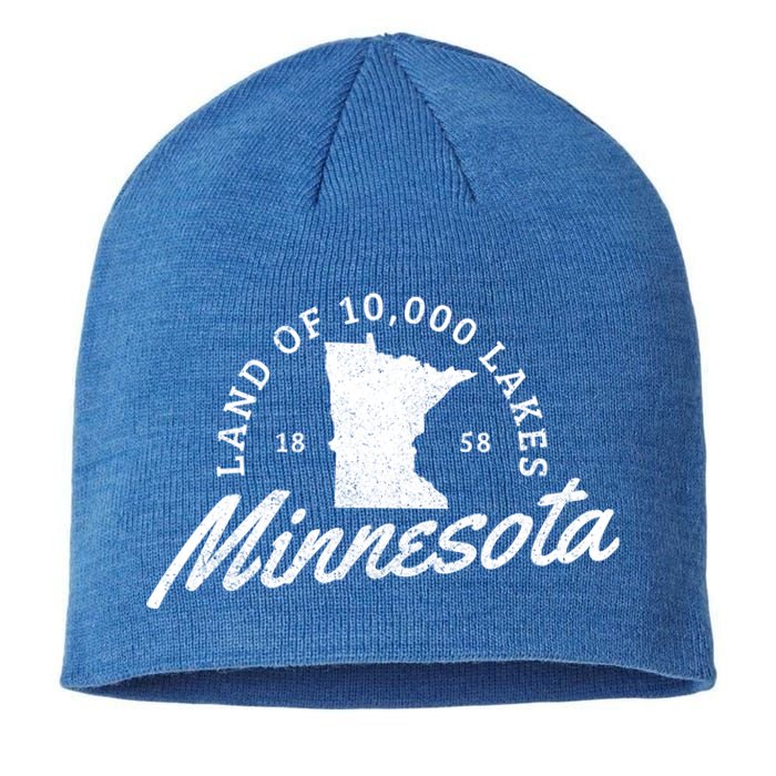 Minnesota Land Of The 10000 Lakes State Map Souvenir Gift Sustainable Beanie