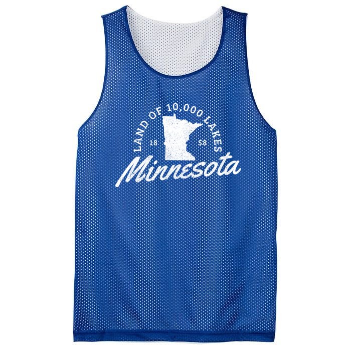 Minnesota Land Of The 10000 Lakes State Map Souvenir Gift Mesh Reversible Basketball Jersey Tank