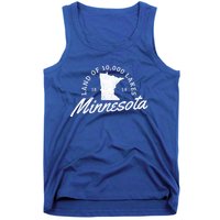 Minnesota Land Of The 10000 Lakes State Map Souvenir Gift Tank Top