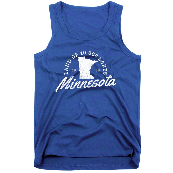 Minnesota Land Of The 10000 Lakes State Map Souvenir Gift Tank Top