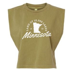 Minnesota Land Of The 10000 Lakes State Map Souvenir Gift Garment-Dyed Women's Muscle Tee