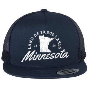 Minnesota Land Of The 10000 Lakes State Map Souvenir Gift Flat Bill Trucker Hat